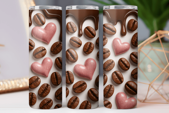 3D Coffee Tumbler Wrap Skinny Art 20oz Graphics