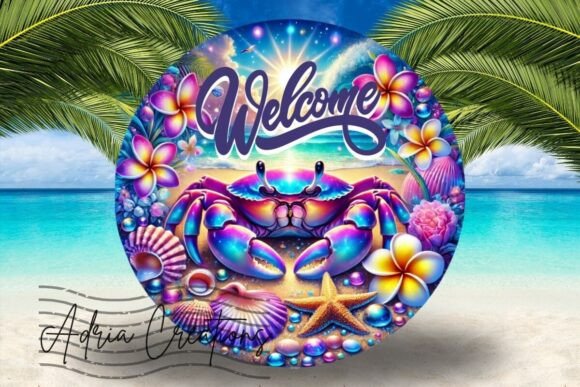 3D Crab Round Welcome Sign Design Review