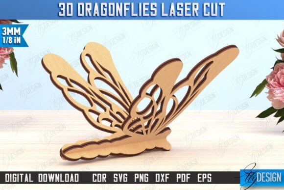 3D Dragonfly Laser Cut Summer Design