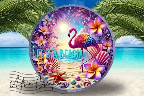 3D Flamingo Welcome Wreath Sign Design Graphics and Crafts Review