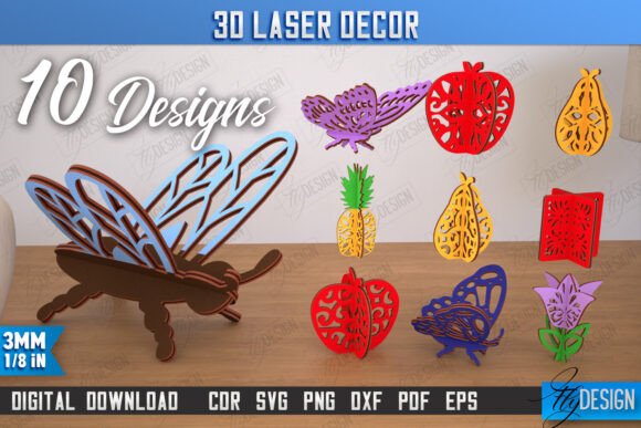 3D Laser Décor Bundle Natural Design: A Designer’s Take on Laser Cutting and Other Home Decor