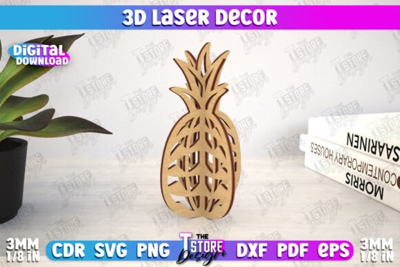 3D Laser Décor Pineapple Shape CNC: Laser Cutting and Other Home Decor