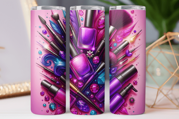 3d Nail Art Tumbler Skinny Png Wrap 20oz Graphics and Tumbler Wraps