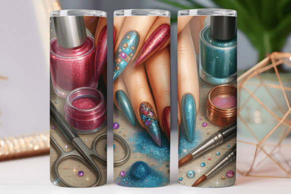 3d Nail Art Tumbler Wrap 20oz Design Art Graphics and Tumbler Wraps