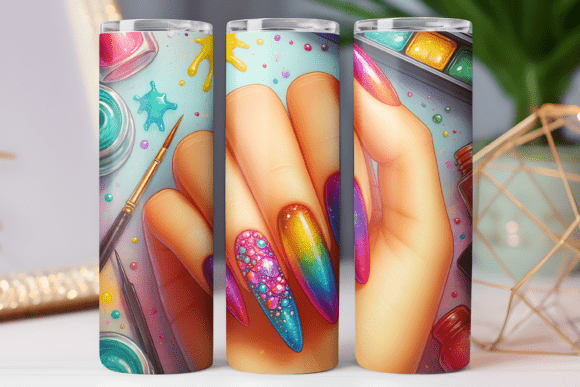 3d Nail Art Tumbler Wrap 20oz Photo Png Graphics