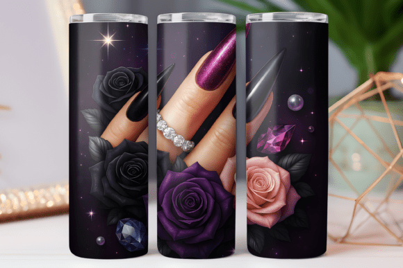 3d Nail Art Tumbler Wrap 20oz Png Skinny Graphics and Tumbler Wraps