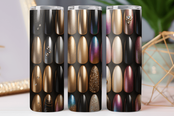 3d Nail Art Tumbler Wrap 20oz Skinny Png Graphics and Tumbler Wraps