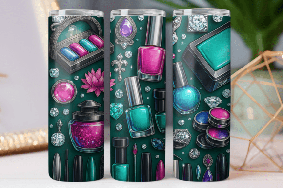 3d Nail Art Tumbler Wrap Photos Png 20oz Graphics
