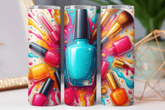 3d Nail Art Tumbler Wrap Png Art 20oz