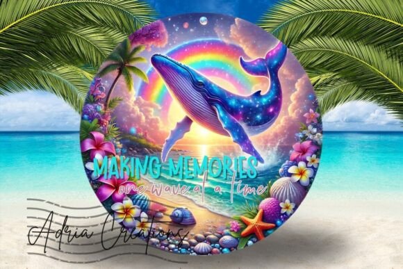 3d Whale Round Welcome Sign Design Png Graphics and Crafts