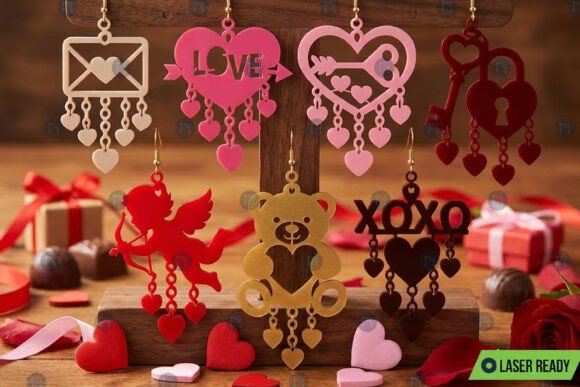 Laser Cut Valentine’s Day Earrings Bundle Review