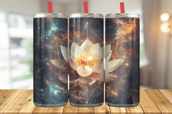 Lotus Flower Tumbler Wrap 3D Spiritual Graphics and Tumbler Wraps
