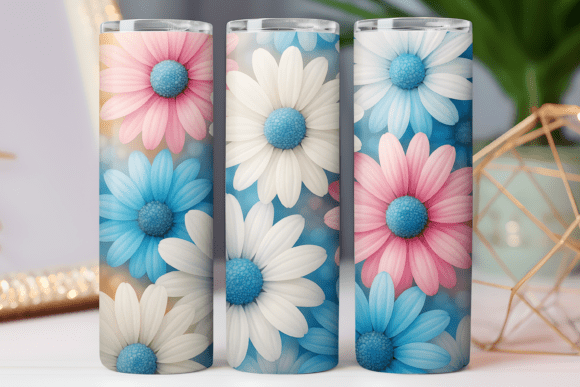 Paper Floral Tumbler Photo Skinny Wrap Graphics
