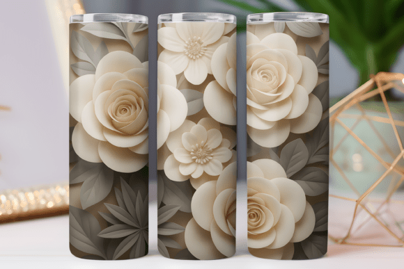 Paper Floral Tumbler Wrap Art Photo Png