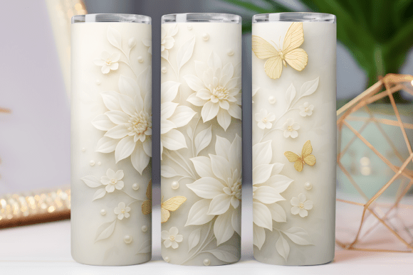 Paper Floral Tumbler Wrap Design Photo