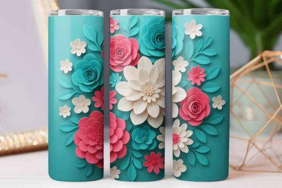 Paper Floral Tumbler Wrap Photo Art Png Graphics