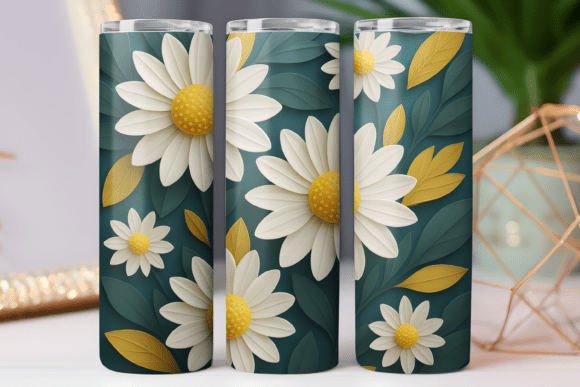 Paper Floral Tumbler Wrap Skinny Art Png