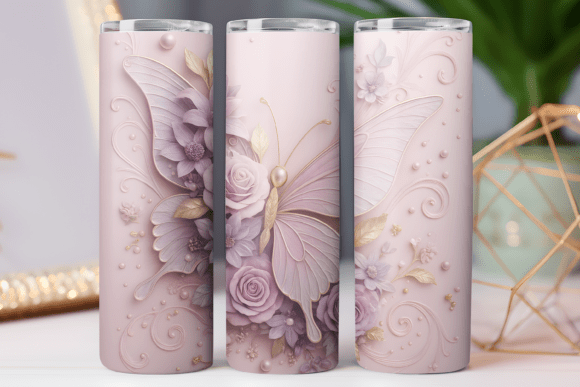 Paper Floral Tumbler Wrap Skinny Photo Graphics Freebies