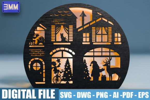 Review: 3D Christmas House Scene Laser Cut File
